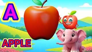 a for apple b for ball abcd cartoon a for apple b for ball abc abcd apple kids educationp306 [upl. by Noryd]