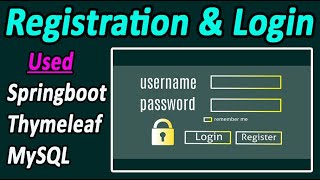 Registration And Login by using Spring boot Thyme leaf and MySQL [upl. by Eenalem664]