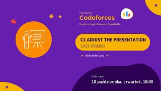 Zadanie z contestu niedziela 6 października  Konkursy Codeforces [upl. by Bysshe228]