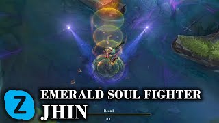 Emerald Soul Fighter Jhin Chroma LOL skin spotlight [upl. by Ojyllek698]