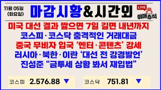 🍯 주식시황  미국 대선 결과 빠르면 7일 길면 내년 [upl. by Sucramd]