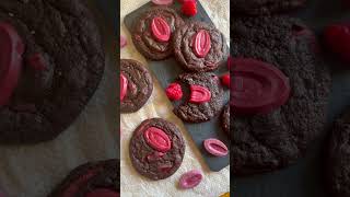 raspberry dark chocolate cookies 🩷 new recipe [upl. by Haidebej]