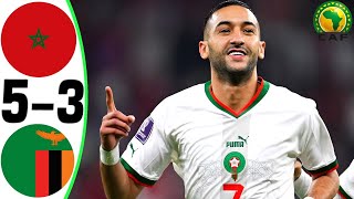 Morocco vs Zambia 53  All Goals and Highlights  2024 🔥 ZIYECH [upl. by Arondell]