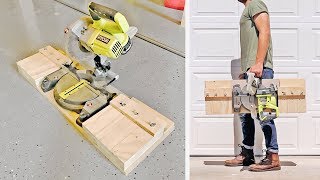 DIY Portable Miter Saw Stand  Station  Shop Projects [upl. by Keare]