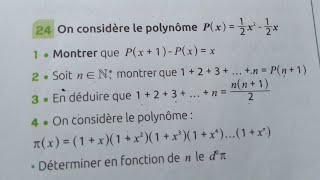 polynômes  exercice 24 page 74 du manuel étincelle TCSF [upl. by Greiner]