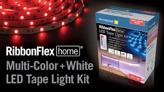 RibbonFlex home LED Strip Light Kit MultiColor  White with Remote  16 ft 5m [upl. by Eseekram]