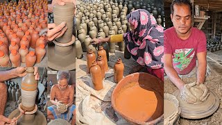 Hand Made Clay Pot Making  Clay Pots Manufacturing Process  Clay Pots Making Skills [upl. by Mallon175]