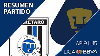 Resumen y Goles  Querétaro vs Pumas  Jornada 15  Apertura 2019  Liga BBVA MX [upl. by Brightman816]