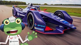 Racing Cars For Children  Formula E  Geckos Real Vehicles  Vehicles For Children [upl. by Borman170]