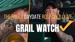 GRAIL WATCH Rolex Daydate Rose Gold Olive 228235 [upl. by Letha887]