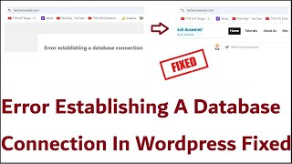 Error Establishing A Database Connection In Wordpress Fixed [upl. by Holton]