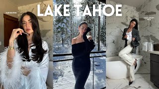 Lake Tahoe vlog ♡ girls trip dyson airwrap hair routine cute cafes luxury villa Edgewood Resort [upl. by Attelrac]