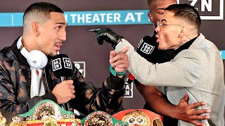 TEOFIMO LOPEZ VS GEORGE KAMBOSOS JR  FULL HEATED PRESS CONFERENCE amp FACE OFF VIDEO [upl. by Jehial]