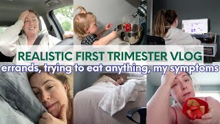 FIRST TRIMESTER VLOG Day in My Life at 9 Weeks Pregnant with a Toddler My Current Symptoms [upl. by Alolomo772]