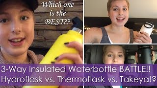 3Way Insulated Waterbottle BATTLE Hydroflask vs Thermoflask vs Takeya  Which one is the BEST [upl. by Ellord]