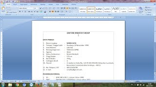 Cara Membuat Daftar Riwayat Hidup atau CV [upl. by Huppert]