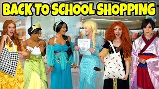 DISNEY PRINCESSES BACK TO SCHOOL SHOPPING We Go Clothes Shopping 2018 [upl. by Neyut]