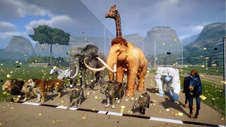 Animals VS Ancient Animals Race in Planet Zoo included Elephant Mammoth Lion Yeti Unicorn amp Kong [upl. by Cathie]