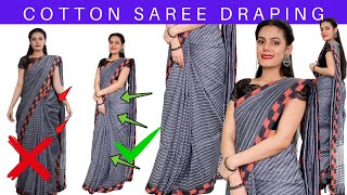 Step by step instruction for beginners  Cotton saree draping With Love Sindhu [upl. by Wheaton]