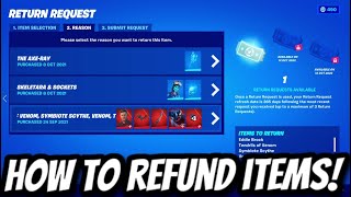 HOW TO USE REFUND REQUEST TOKENS IN FORTNITE  Fortnite Battle Royale [upl. by Klemm112]