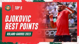 Novak Djokovics Top 5 Points  RolandGarros 2023 [upl. by Sirc]