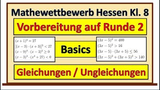 Mathewettbewerb  Vorbereitung Runde 2  Gleichungen und Ungleichungen mit Potenzen und Produkten [upl. by Anitselec65]