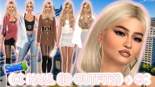 Female CC Haul 10 Outfits  CC Links  Sims 4 CAS amp Sim Download [upl. by Marleen]