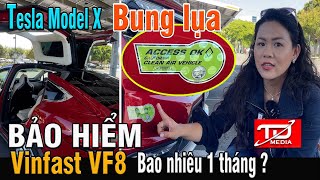 Tesla Model X bung lụa  Bảo hiểm Vinfast Vf8 bao nhiêu 1 tháng  Clean air sticker cho Vf8 [upl. by Blaise]