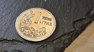 Beautiful 1 Litas Silver Coin Polished [upl. by Kenway]