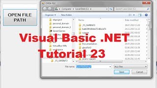 Visual Basic NET Tutorial 23 How To Use OpenFileDialog FileName Filter Multiselect [upl. by Marjana]