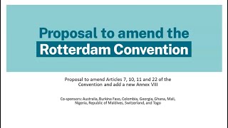 Proposal to amend the Rotterdam Convention [upl. by Fairlie]