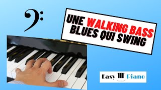 Comment jouer une WALKING BASS blues qui GROOVE au piano [upl. by Nivonod795]