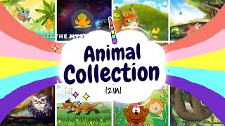 Sleep Stories for Kids  ANIMAL COLLECTION 12in1  Sleep Meditations for Children [upl. by Crispen537]