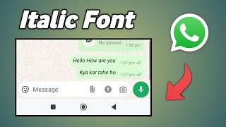 Whatsapp Italic Writing  Whatsapp Italic Font Trick  Whatsapp Italic Font [upl. by Ingraham]