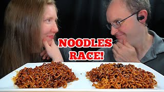 ASMR SPICY NOODLES RACE MUKBANG EATING SOUNDS [upl. by Shell381]