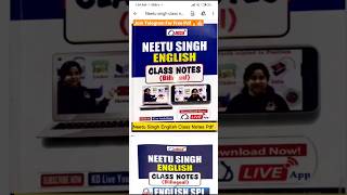 English Class Notes Pdf 🔥 Neetu Singh class Notes book Pdf free ssccgl sscchsl mts english [upl. by Garfield]