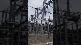 345kv ultra high voltage switch arcing on manual opening arc electricity highvoltage substation [upl. by Rovaert668]