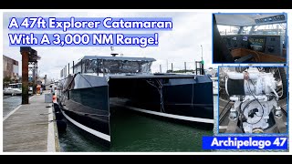 FIRST LOOK At A Brand New 30Knot CATAMARAN EXPLORER Yacht  £900k Archipelago 47 [upl. by Pansie]