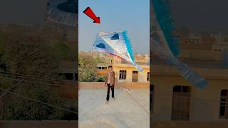 FLY A KITE USING BADMINTON ROPE रस्सी 🤩 shorts pkcrazyexperiments [upl. by Enwahs]