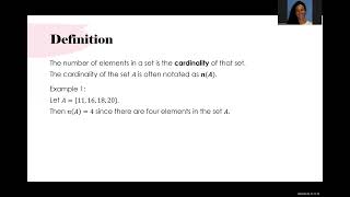 Cardinality Definition and Example with Roster Notation [upl. by Kaia7]