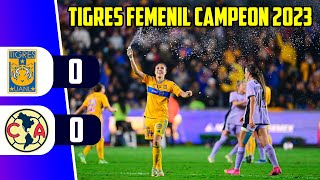 TIGRES GANA 3  0 EN EL GLOBAL AL AMERICA POR LA FINAL  LIGA MX FEMENIL  TIGRES CAMPEON [upl. by Pas]