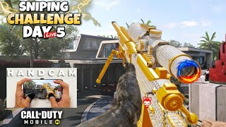 🔴DAY 5  Sniper 4 Finger Handcam  SNIPPING TILL LEGENDARY💥  COD Mobile LIVE [upl. by Ettenuahs]