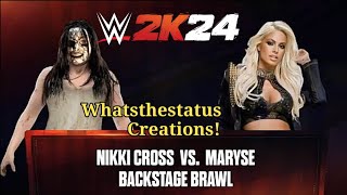 WWE 2K24 Nikki Cross VS Maryse GAMEPLAY Backstage Brawl Rematch [upl. by Grimona]