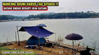 Camping di lapak liar saguling  mancing disini tandanya datang ombak berarti ikan datang menyerang [upl. by Olivann]