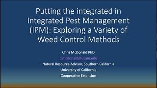 Presentation  Exploring a variety of weed control methods SFE IPM 100523 [upl. by Aimik]