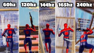 Fortnite 60hz vs 120hz vs 144hz vs 165hz vs 240hz [upl. by Durno934]