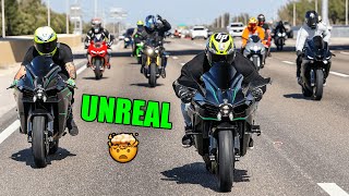 WORLDS FASTEST SUPERBIKES TAKEOVER THE HIGHWAY 😈  Miami Meet FT Ninja H2 Fireblade ZX10r R1 [upl. by Janenna]