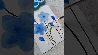 Small blue flower art💙shorts satisfying flowers video artandcraft [upl. by Phelips]