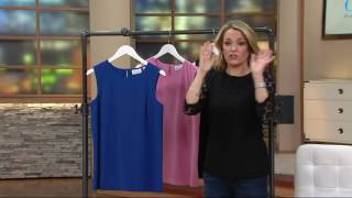 Denim amp Co Aline Sleeveless Woven Top on QVC [upl. by Naiva]