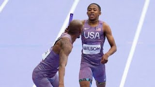 US 4x400 Relay Team Dominates in Quincy Wilsons Thrilling Olympic Debut [upl. by Shelba]